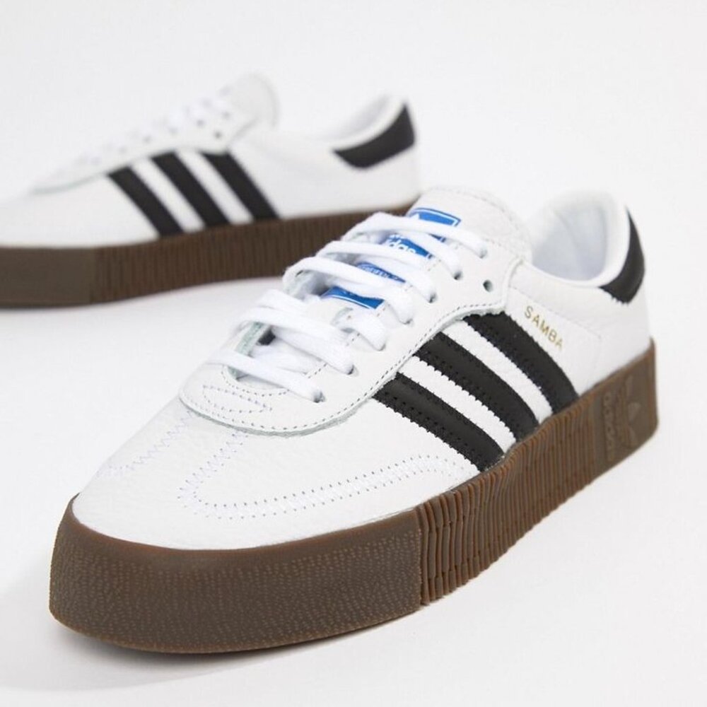 Adidas Originals Samba Rose Platform Sneakers White With Dark Gum Sole US Size 6